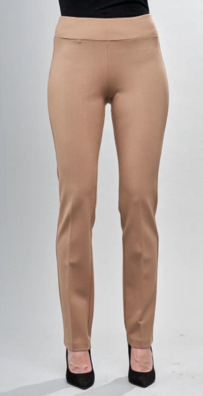 NEW INSIGHT pull-on slim-fit trousers in caramel